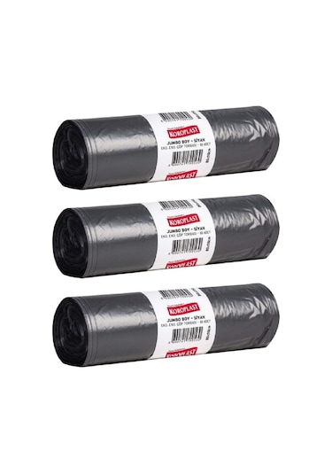 Koroplast Endüstriyel Jumbo Boy Çöp Poşeti Siyah 10'lu 80 x 110 CM