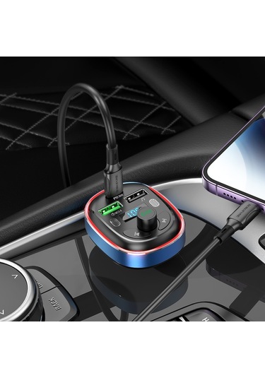 Borofone Bc47 Might Pd30w Qc3.0 Araba Bluetooth Fm Verici Metal Gri