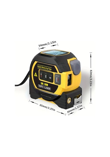 Elmpaly Mıgprc Yüksek Hassasiyetli Lazerli Ölçüm Cihazi Ve 5m Mezura 60m Lazer Mesafe Ölçer Alkalin Pil İle Çalisir Su Geçirmez Degil