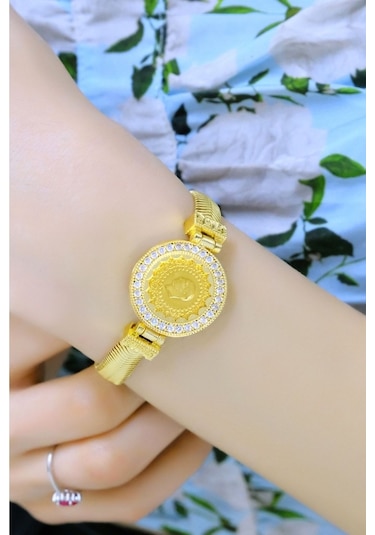 22 Ayar Çeyrekli Balık Sırtı Bileklik Sarı Altın