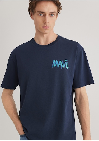 Mavi - Mavi Baskılı Lacivert Tişört 0612468-70490 Lacivert
