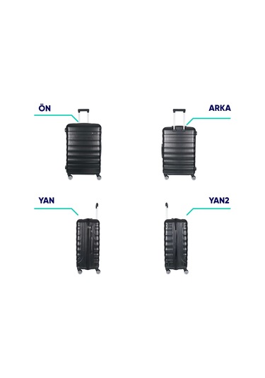 Vegmann Delphin Siyah Büyük Boy Valiz