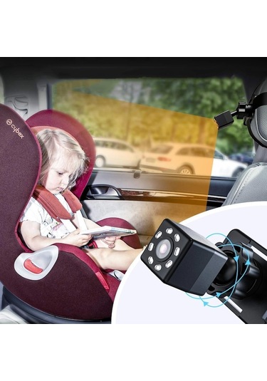 Bebek Gözetleme Araç Kamerası, Su Geçirmez, Gece Görüşü, Siyah