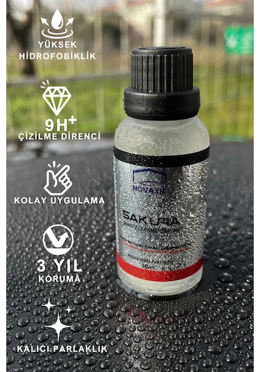 Sakura Kuvarz 9h Oto Seramik Kaplama Boya Koruma Yüksek Hidrofobi