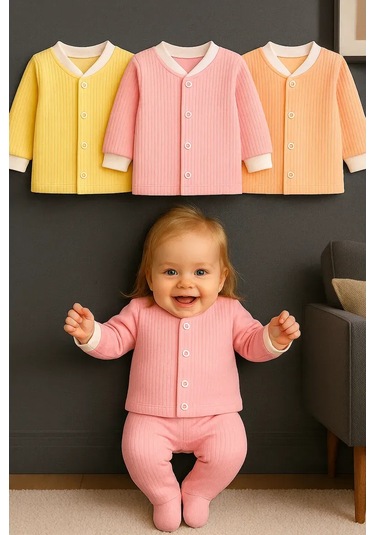 Sof'uska Yenidoğan Bebekler İçin Bodyler Ve Kazaklar Seti, 3 Parça 21042737 Gri