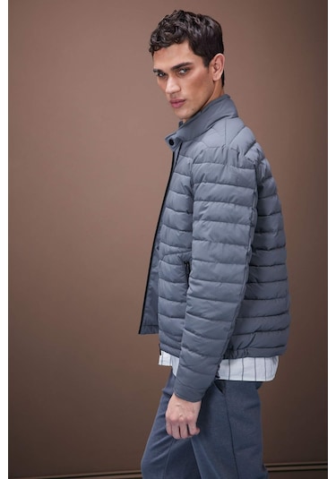 DeFacto Slim Fit Dar Kesim Dik Yaka Fermuarlı Mont D7497AX25SPGR221