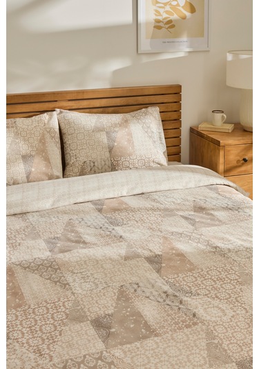 Kaşmir Home Lea Çift Kişilik Nevresim Takımı Bej Bej