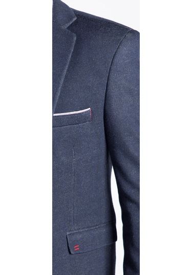 Sposo G-187 Dar Kalıp Örme Kumaş Lacivert Erkek Blazer Ceket Lacivert