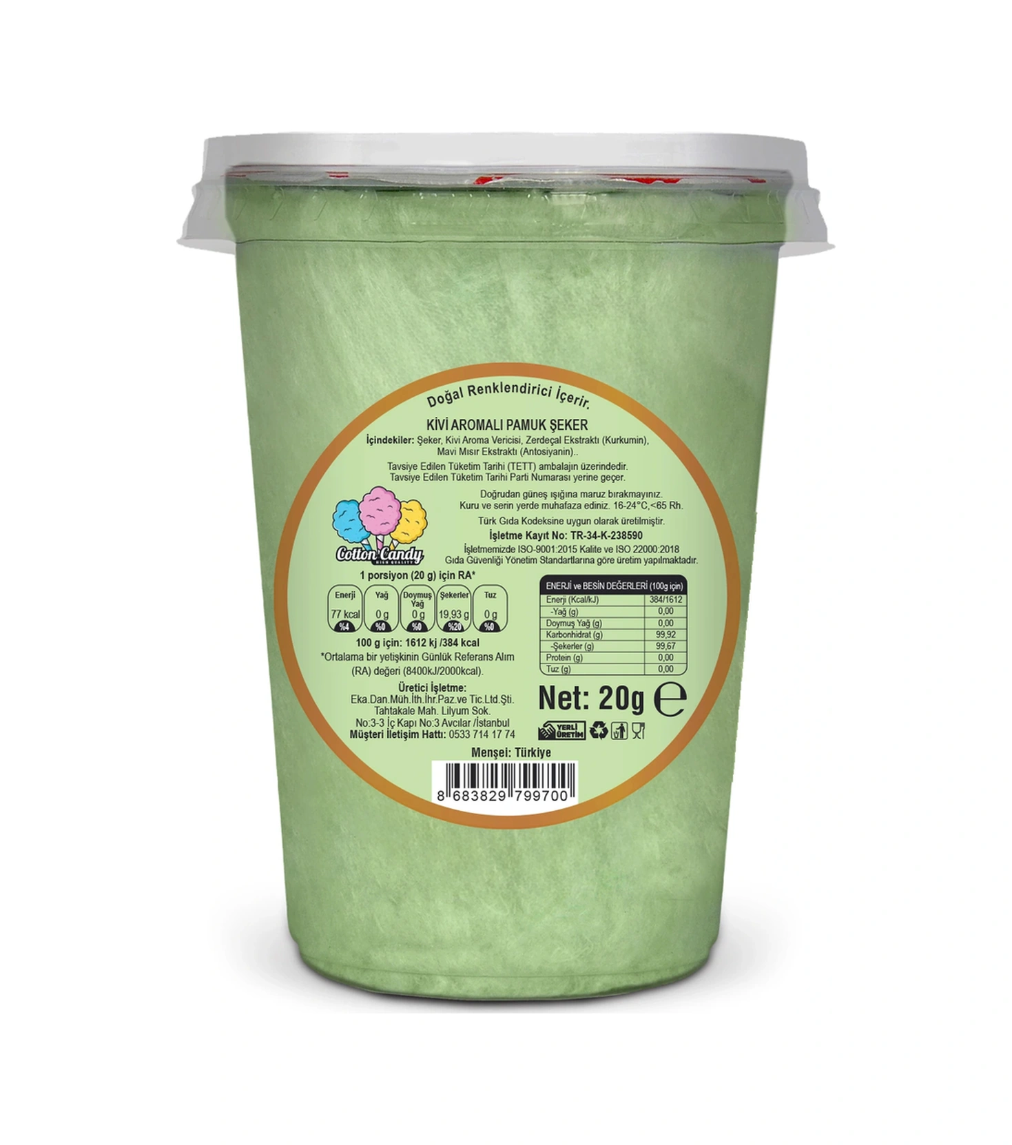 Kivi Aromalı Gurme Pamuk Şeker