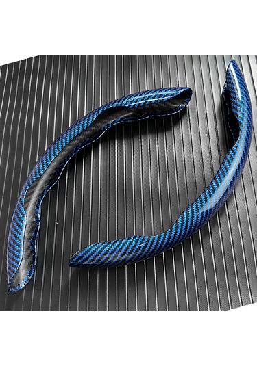 2025 Yeni Lüks Parlak Karbon Fiber Doku Araba Direksiyon Kapağı, Kaymayan, 2pcs Blue Mavi
