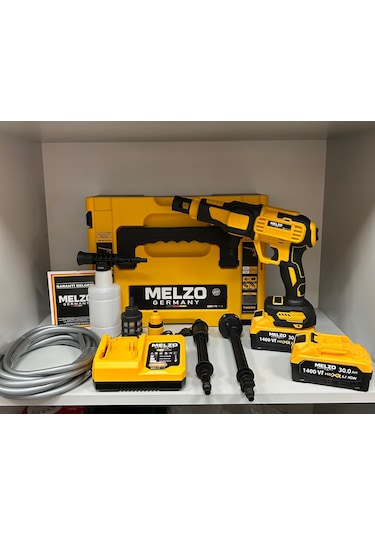 Melzo Germany MLZZ78979876 1400VF Şarjlı Araç Yıkama Makinesi Sarı/Siyah