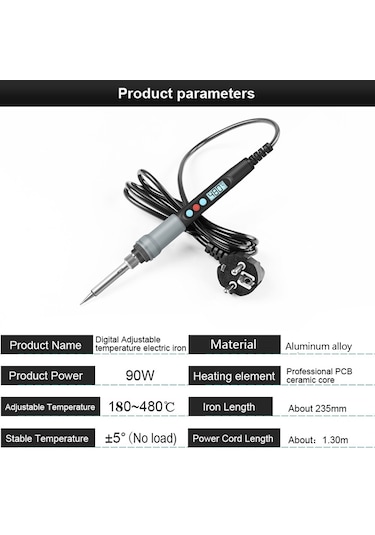 Handskıt El Skit 90w 180 480 Sabit Sıcaklık Elektrikli Havya Siyah