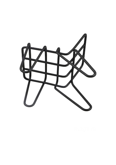 Teltree Siyah Sandalye Şekilli Dikey Tel Masaüstü Telefon Tutucu