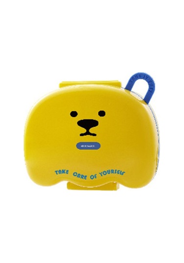 Mini 7 Izgara Karikatür Hap Saklama Kutusu Dağıtım Haftalık Hap Düzenleyici Kutusu Toz Geçirmez Plastik İlaç Kutusu Seyahat Sarı,