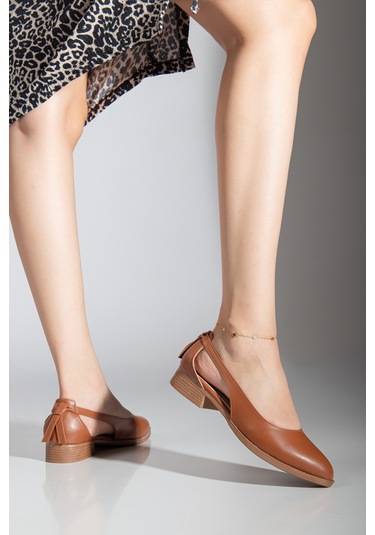 Volpen Cilt Kısa Topuk Ayakkabı Mint Yeşil Taba