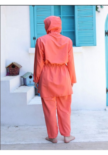 Paraşüt Kumaş Tesettür Mayo Pembe