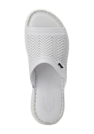 Forelli 38505 Sofia-g Beyaz Kadın Comfort Deri Terlik Beyaz