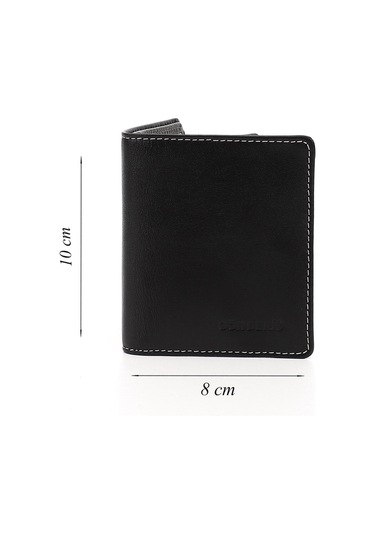 Gönderir Siyaha Antrasit Hakiki Deri Dikey Cüzdan Siyah - Antrasit