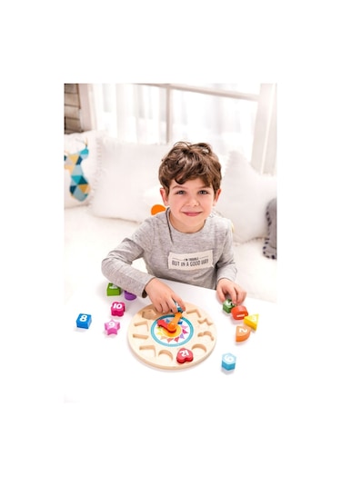 Classic World Ahşap Saat Ve Şekiller Tik Tak 1 Adet