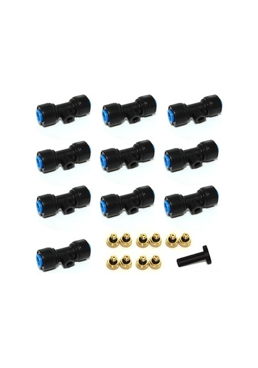 Lemestar Yaz Serinliği İçin 21 Parça Pirinç Sis Nozulu Ve T Bağlantılı Sulama Sistemi