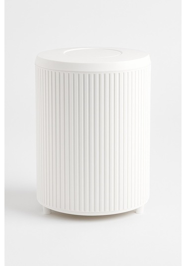 Lines Serisi Beyaz Banyo Seti, 5 Parça Lüks Akrilik Çöp Kovası, Fırça, Sabunluk Banyo Aksesuar Seti 3375 Beyaz