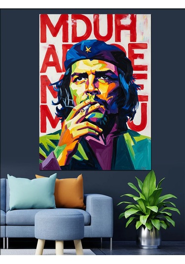 Che Guevara Pop Art Dekoratif Kanvas - Mdf Ahşap Tablo