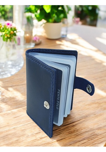 Cronder Hakiki Deri Şeffaf Bölmeli Kartlık Cüzdan