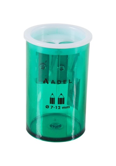 Adel 619 Şeffaf Çift Hazneli Kalemtraş 12 Adet