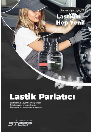 Steep Ultimate Lastik Ve Tampon Parlatıcı 500 Ml Gold Uygulama Fırçası