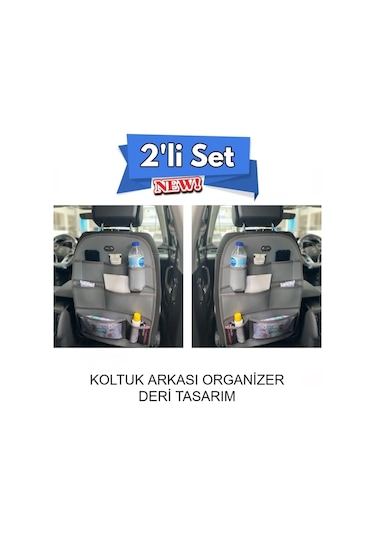 Chery Tiggo 7 Pro Comfort Deri Koltuk Arkası Düzenleyici Koruyucu Gri 2 Adet Şhn