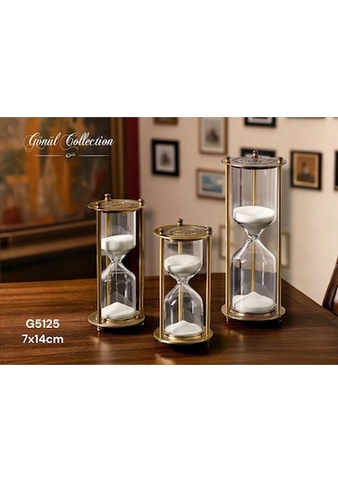 Gönül Mutfak Gnl 5125 Cam Kum Saati 7x14 Cm 1 Adet Gold