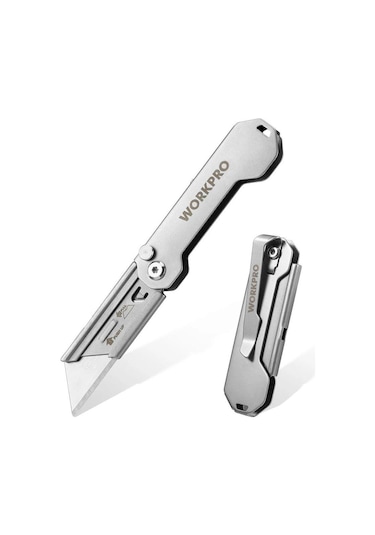 Workpro Wp211016 Paslanmaz Çelik Gövde Katlanır Rötuş Maket Bıçağı