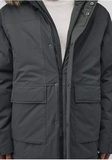 Mavi - Kapüşonlu Yeşil Parka 0110472-71598 Yeşil