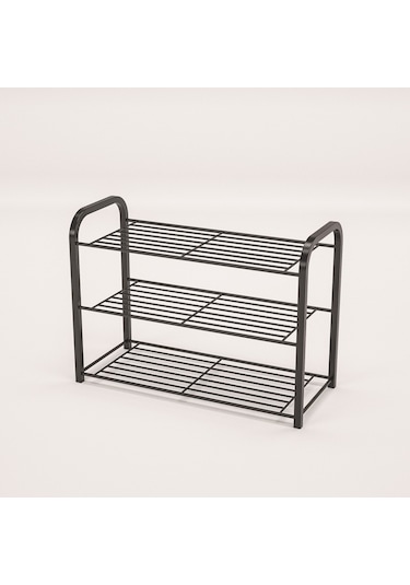 Retohome Metal 3 Katli Ayakkabilik Ve Çok Amaçli Raf 2320 Siyah