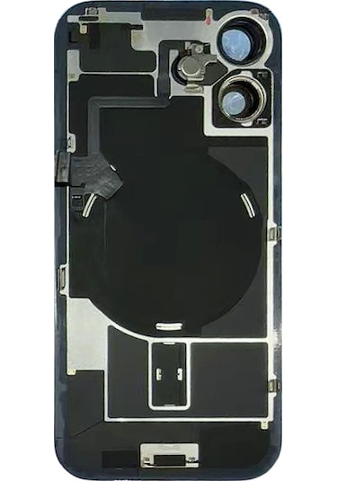 Teknonet Apple Uyumlu iPhone 17 Kamera Camlı Batarya Kapağı + Magsafe Flex - Siyah Siyah