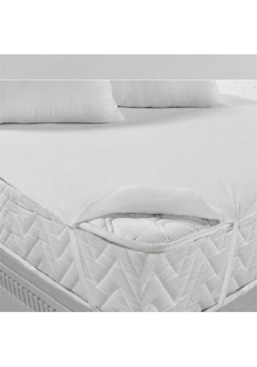 Evony Alez 200x200 Cm Pamuk Sıvı Geçirmez Yatak Koruyucu Alez Beyaz