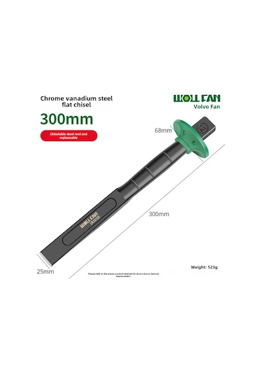 Maiyame Endüstriyel Kalite Krom Vanadyum Çelik Bıçaklı Beton Ve Taş Kesici, Alüminyum Alaşımlı Uçlu, 30 Cm Siyah Oksit Flatten Çakı