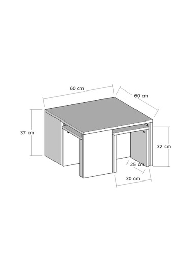 Decormet Ortanca Sehpa Beyaz Beyaz