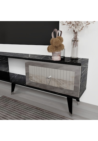 Piramit 20 Cm Sehpa,tv Ünitesi Mobilya Ayağı 5 Adet Siyah-gümüş