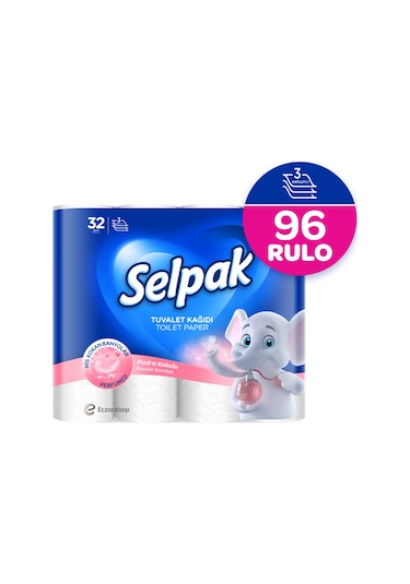 Selpak® Parfümlü Pudra Kokulu Tuvalet Kağıdı 3 x 32 Rulo