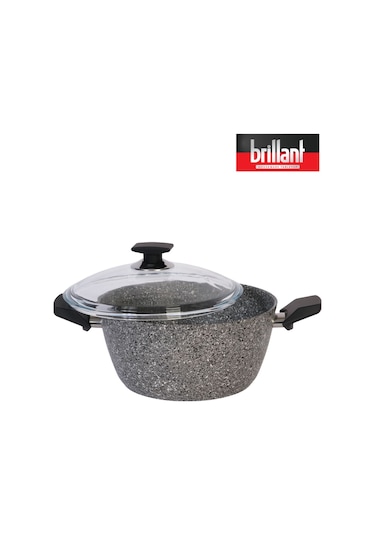 Brillant Lüks Granit Derin Tencere 26 Cm Yanmaz  Yapışmaz Tencere