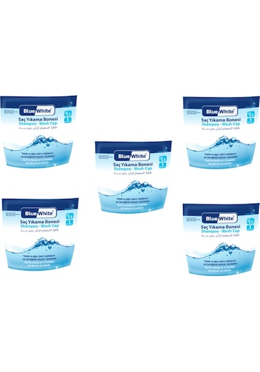Blue White Saç Yıkama Bone 5 Adet