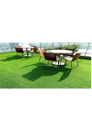 Çim Halı 7 Mm Bahçe Balkon Yapay Çim Halı Sunni Çim Halı Kaymaz Taban Yeşil