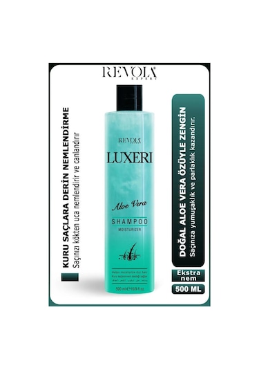 Revola Luxeri Şampuan Kuru Saçlar İçin Nem Desteği 500 Ml Aloe Vera Kuru - Yıpranmış