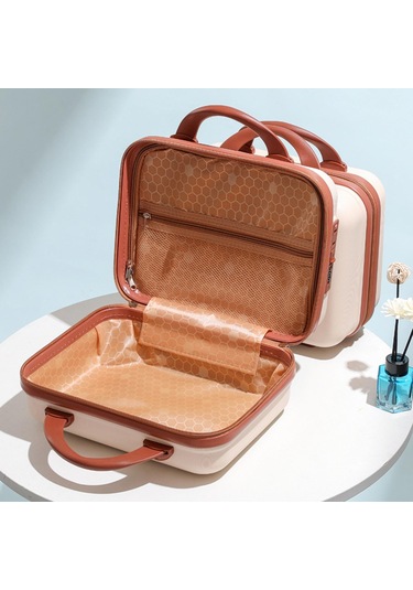 Homyl İş Için 14 Inç Küçük Saplı Şifre Kilitli Bavul Kılıfı Mini Bej