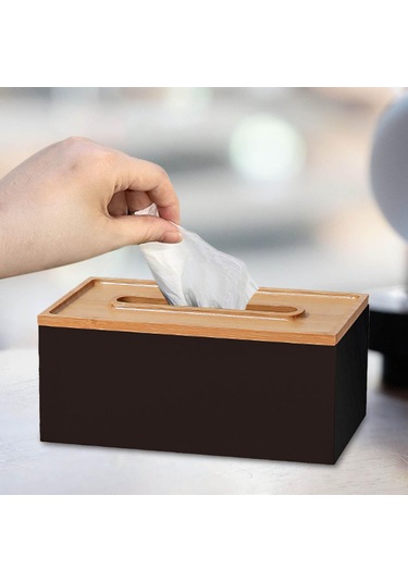 Homyl Mendil Tutucu Modern Dekorasyon Sehpa Için Kağıt Kutusu Siyah
