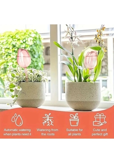 Gateesat Açık Altın Sümbül Sulama Küresi, Uzun Damlama Süresi İçin Dar Ağız Tasarımı, İç Ve Dış Mekan Bitkileri İçin