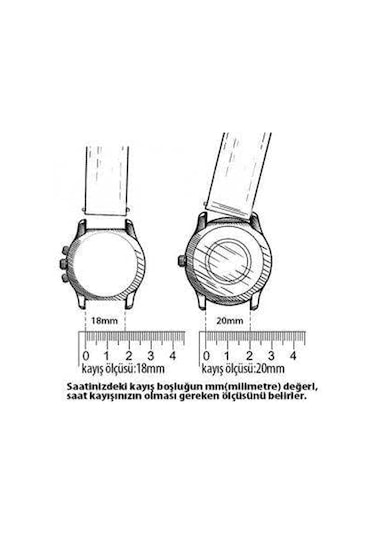 Fado&her Saate Uyumlu Hakiki Grizi Deri Saat Kordonu 22 Mm 34 Kahverengi
