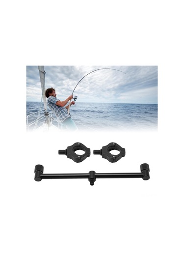 Xiyyadms Siyah Alüminyum Balıkçılık Çubuk Tutucu, Manyetik Abs + Paslanmaz Çelik Uçlu, Evrensel İplikli, 25cm Çapraz Bar Ve 2 Adet Uç 27172200060 İle Paket