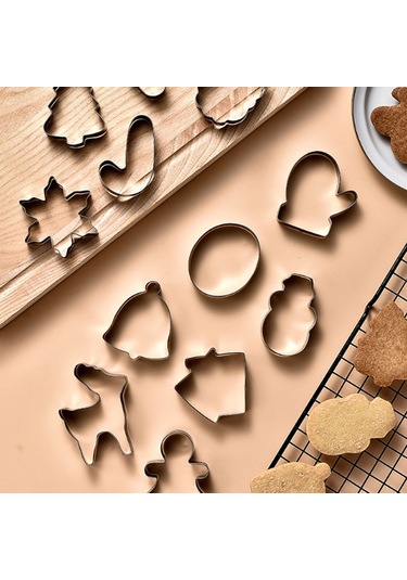 Skycity 12 Parça Paslanmaz Çelik Noel Kurabiye Kalıbı - Keskin Kenar, Anti Korozyon, Kolay Demold Ve Temizleme Özellikli Diğer